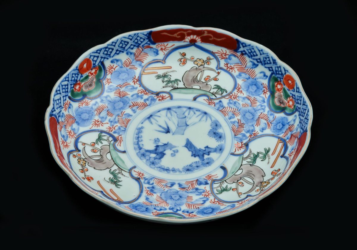 古伊万里色絵5寸皿